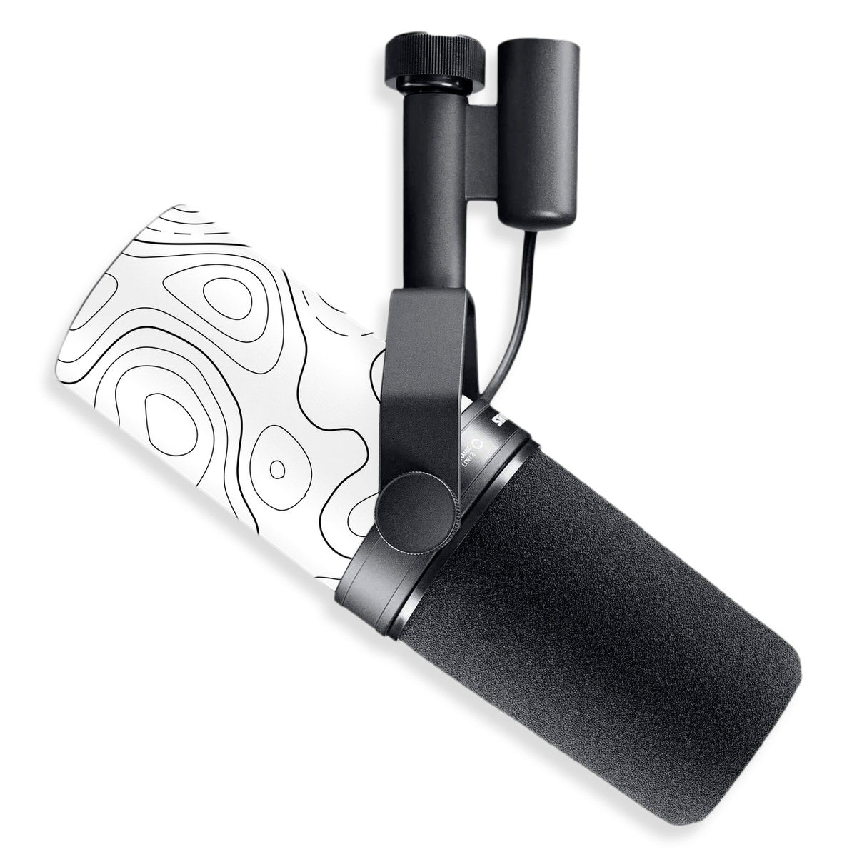 white topographic shure sm7b microphone skin