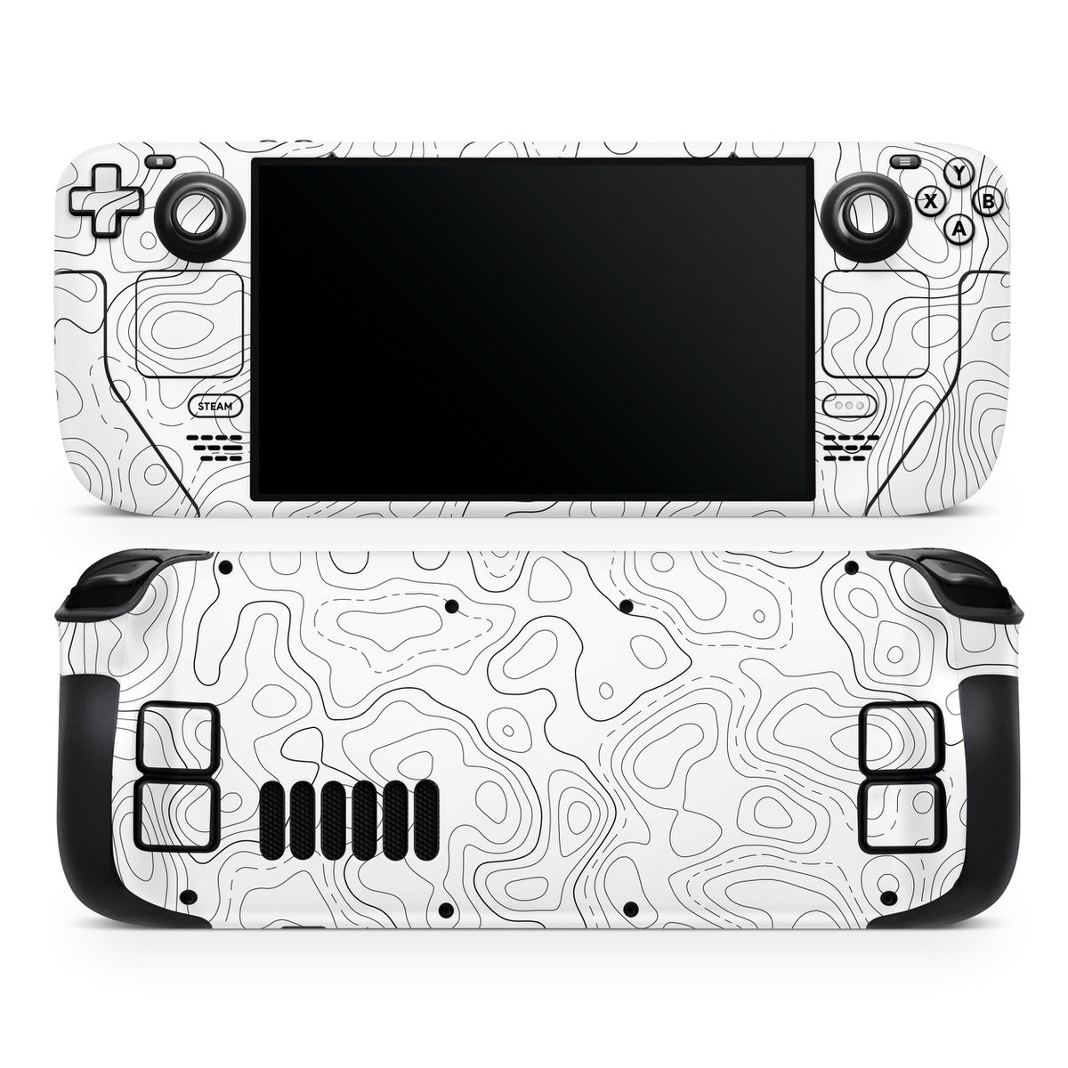 white topographic steam deck oled skin