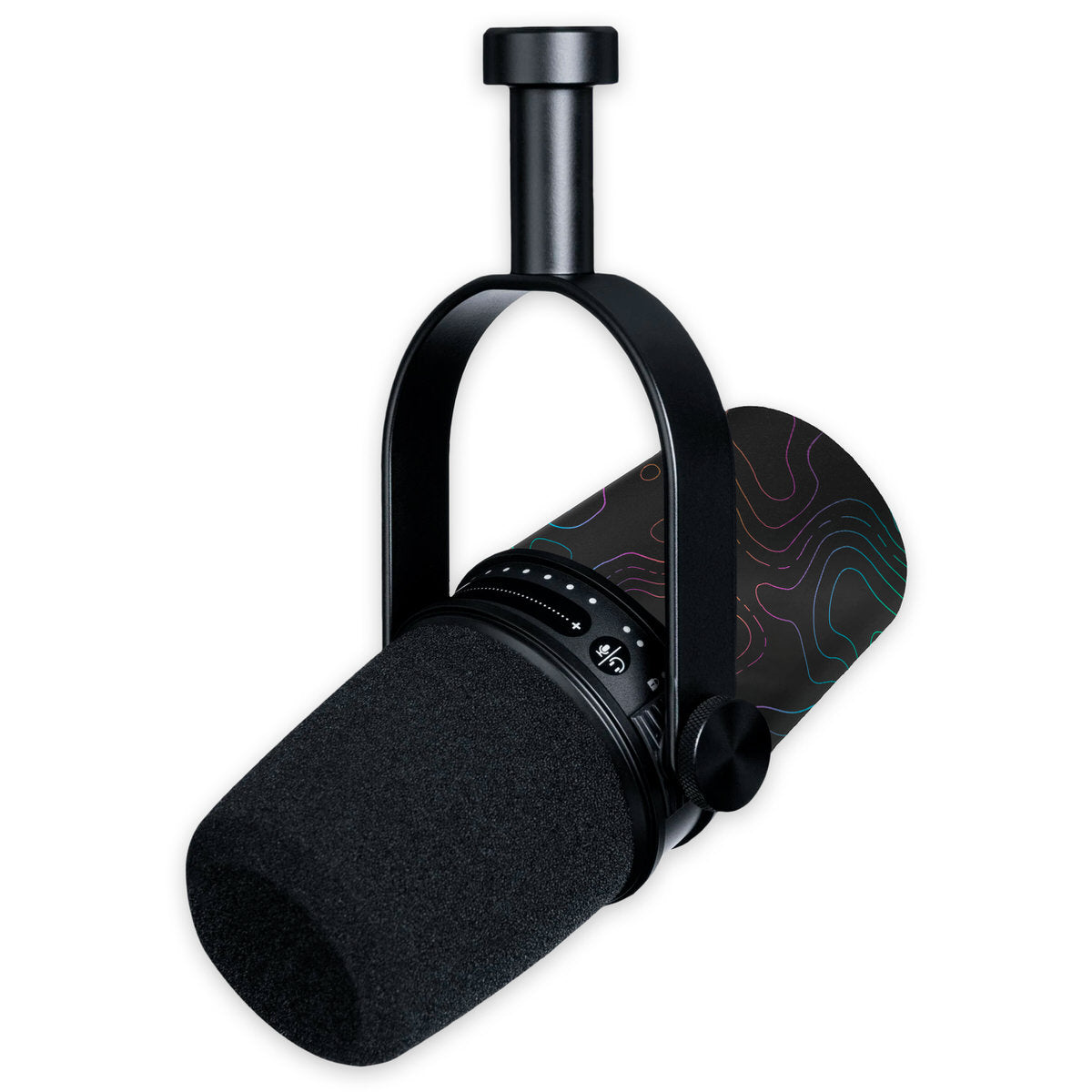 anodized topographic shure mv7 microphone skin
