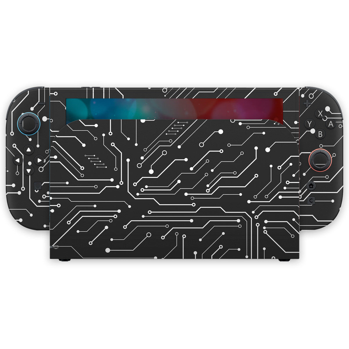 black cybernetic nintendo switch 2 skin