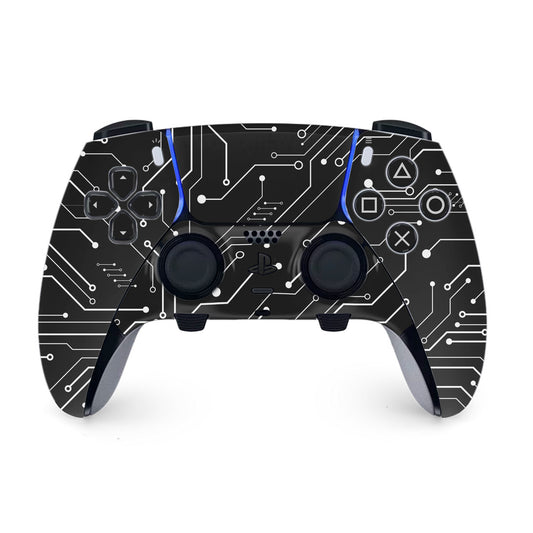 black cybernetic ps5 dualsense edge controller skin