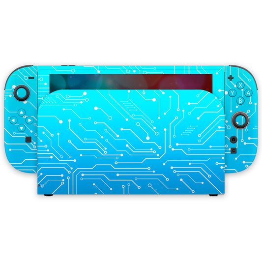 blue cybernetic nintendo switch 2 skin