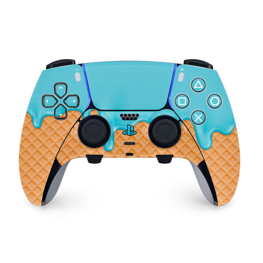 blue ice cream ps5 dualsense edge controller skin