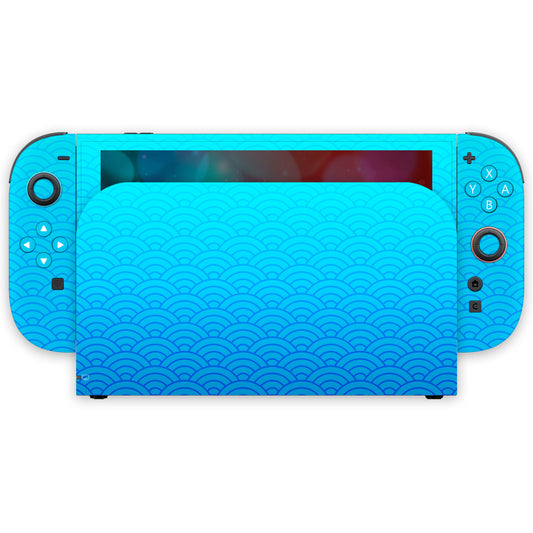 blue seigaiha waves nintendo switch 2 skin