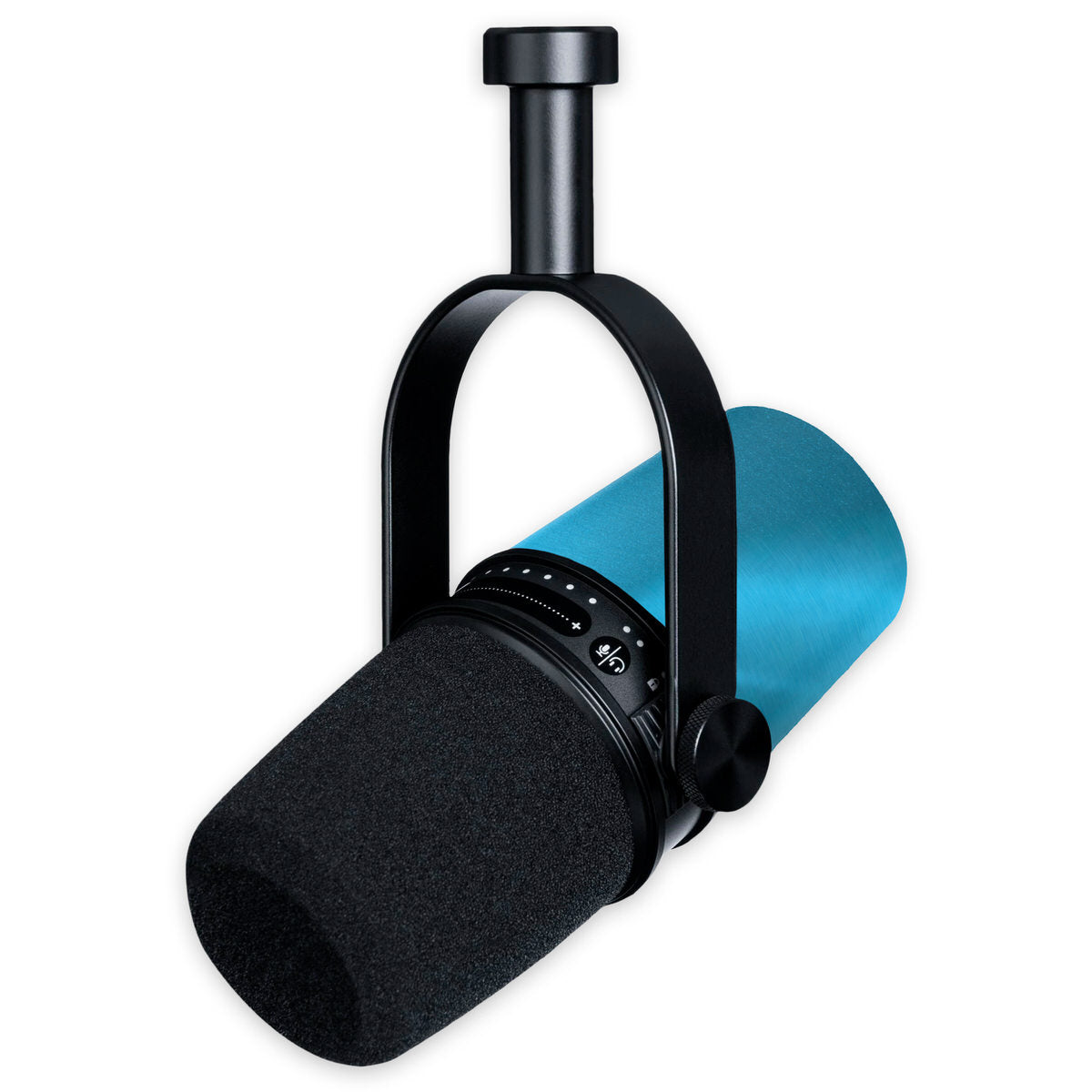 blue steel shure mv7 podcast microphone skin