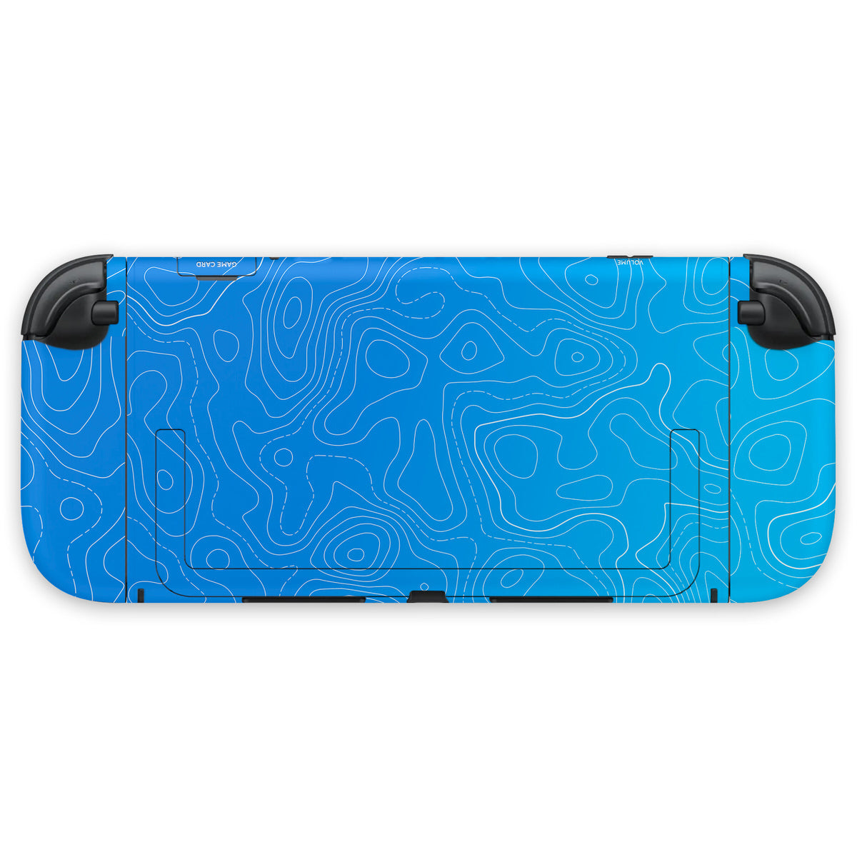 blue topographic nintendo switch 2 console & joycon skin