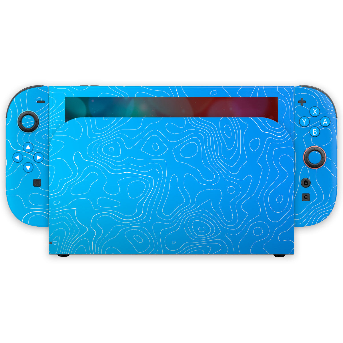 blue topographic nintendo switch 2 skin