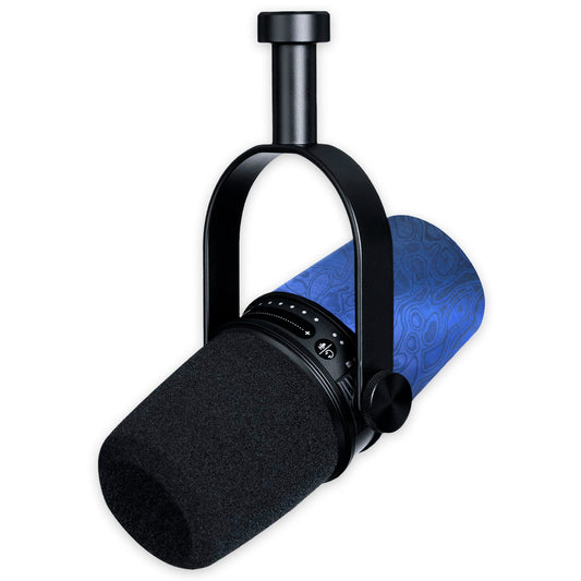 cobalt damascus shure mv7 microphone skin