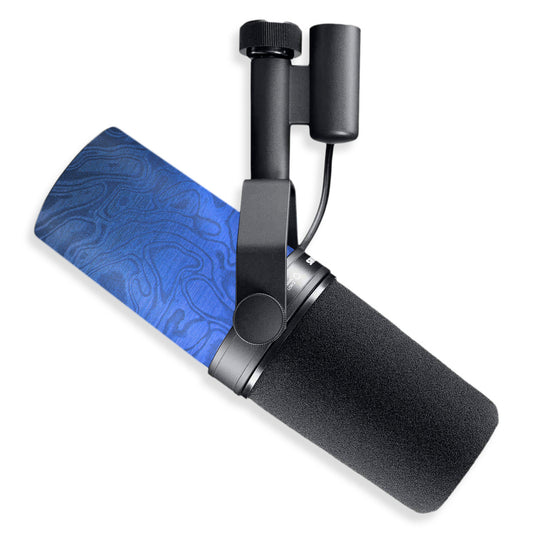 cobalt damascus shure sm7b microphone skin