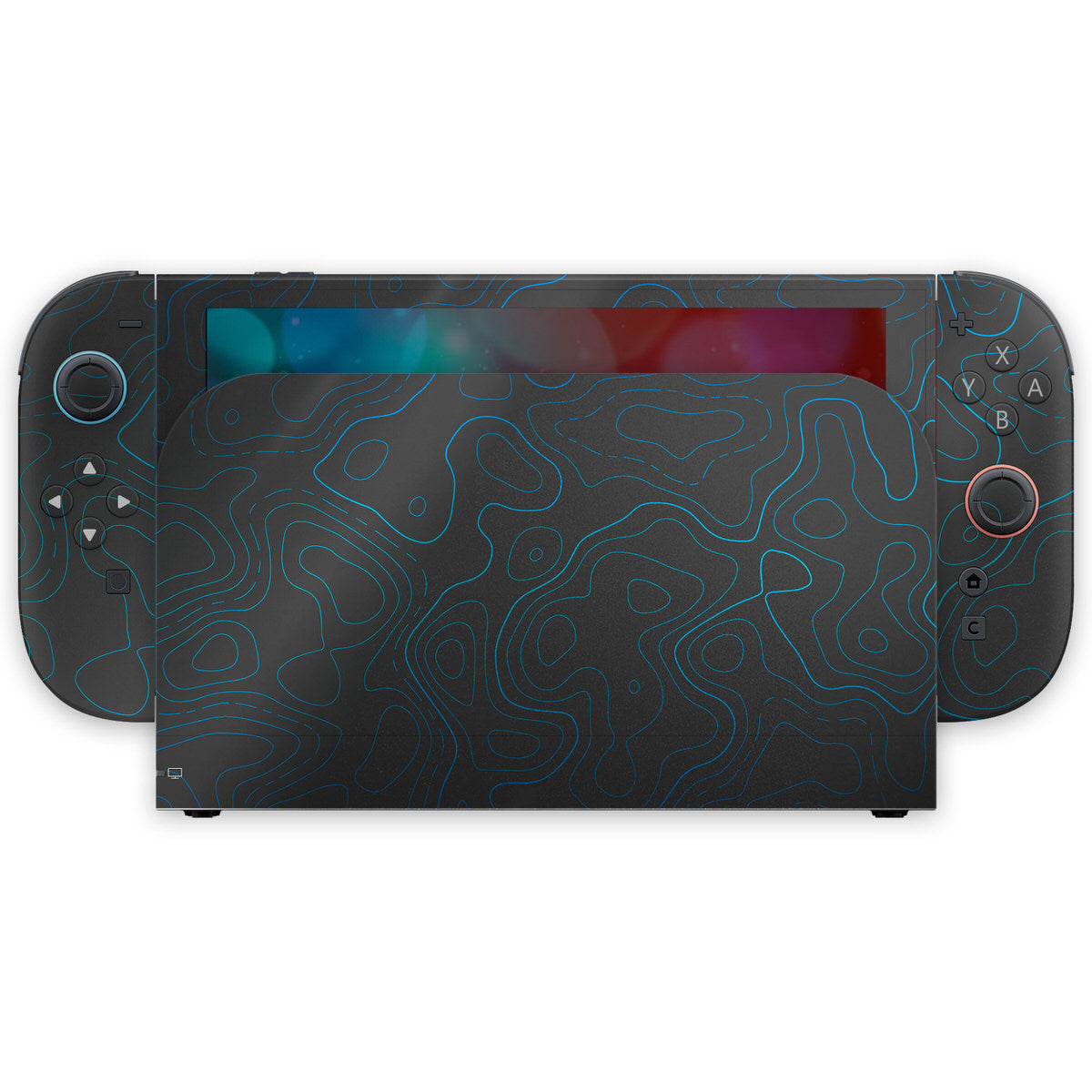 cobalt topographic nintendo swithc 2 console skin