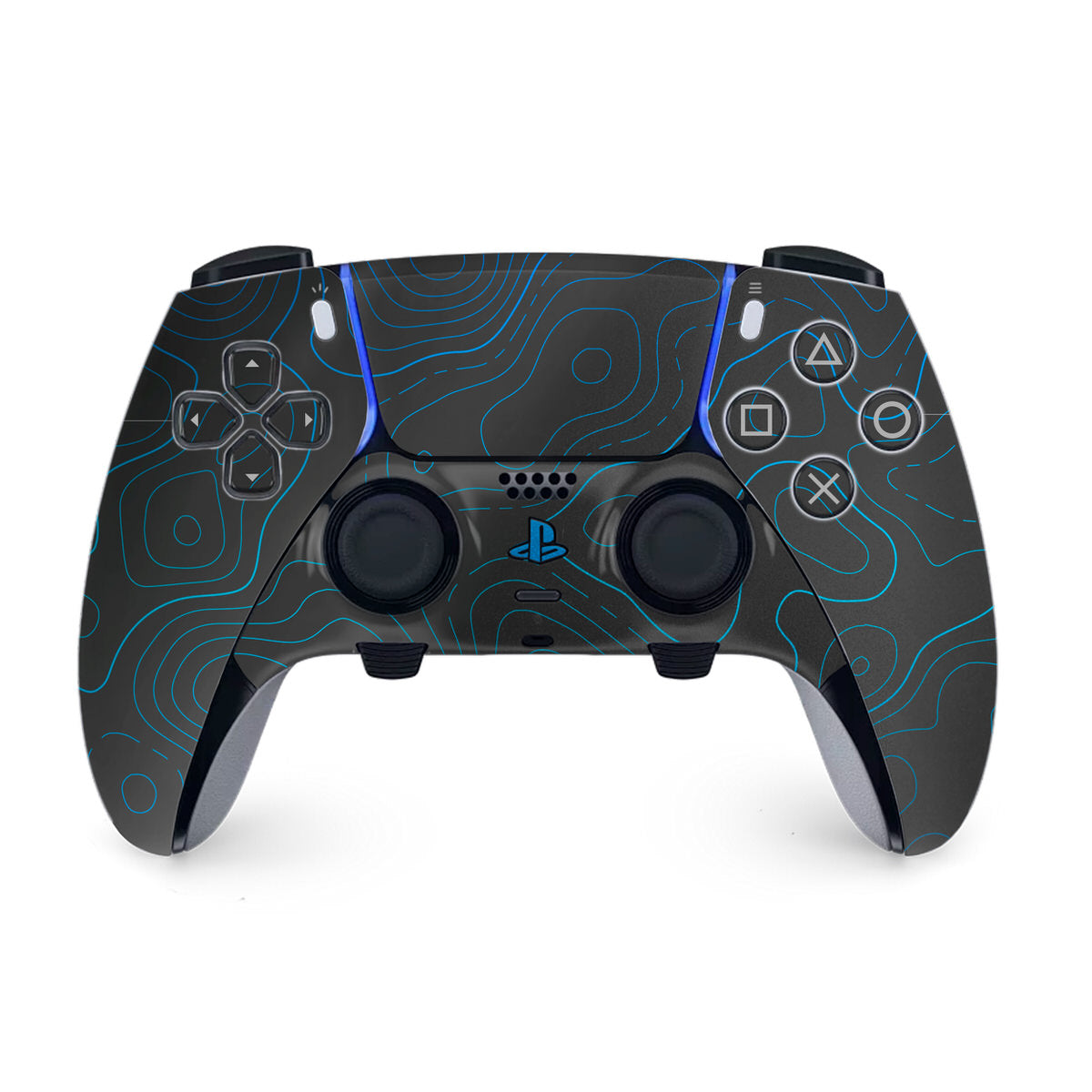 cobalt topographic ps5 dualsense edge controller skin
