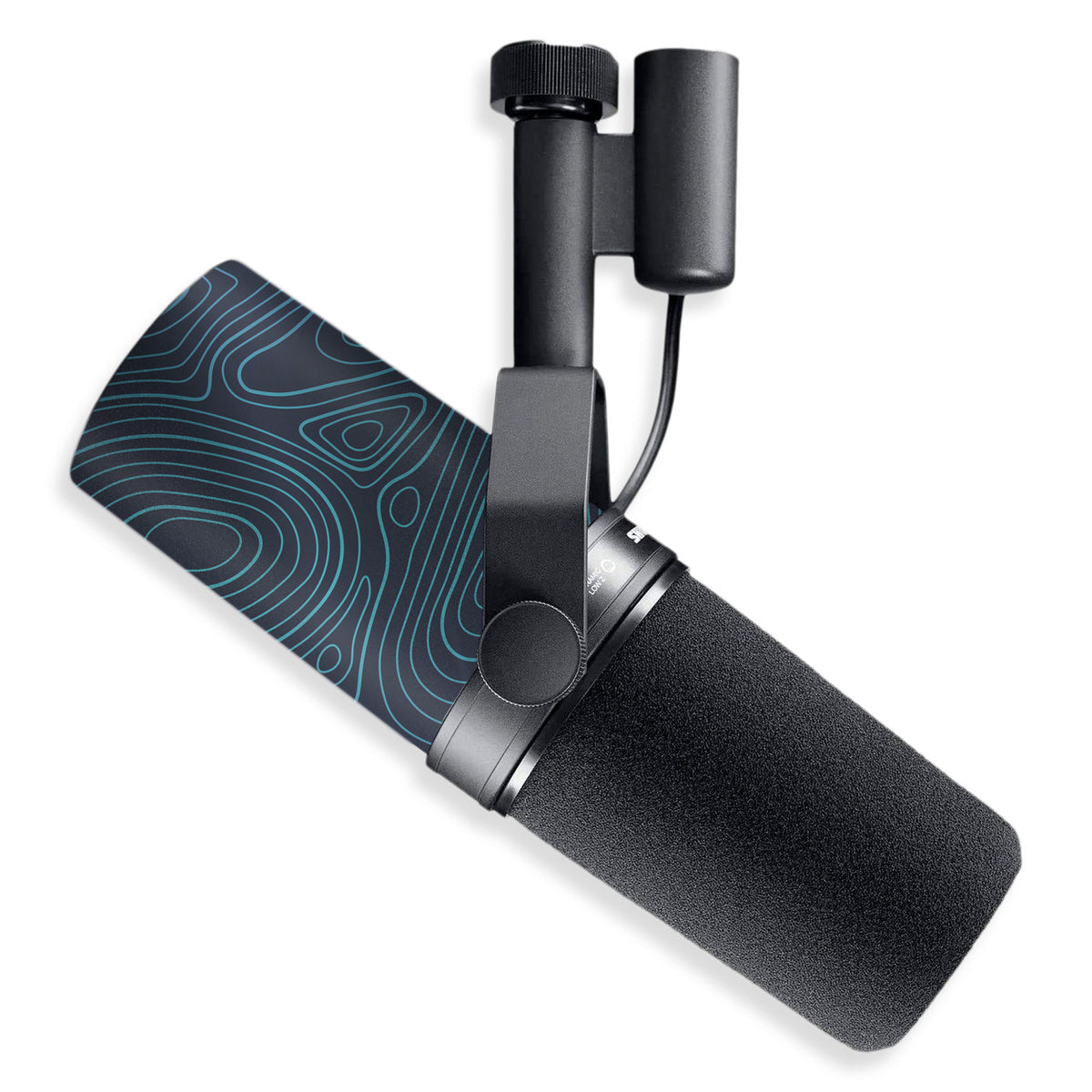 cobalt topographic shure sm7b microphone skin