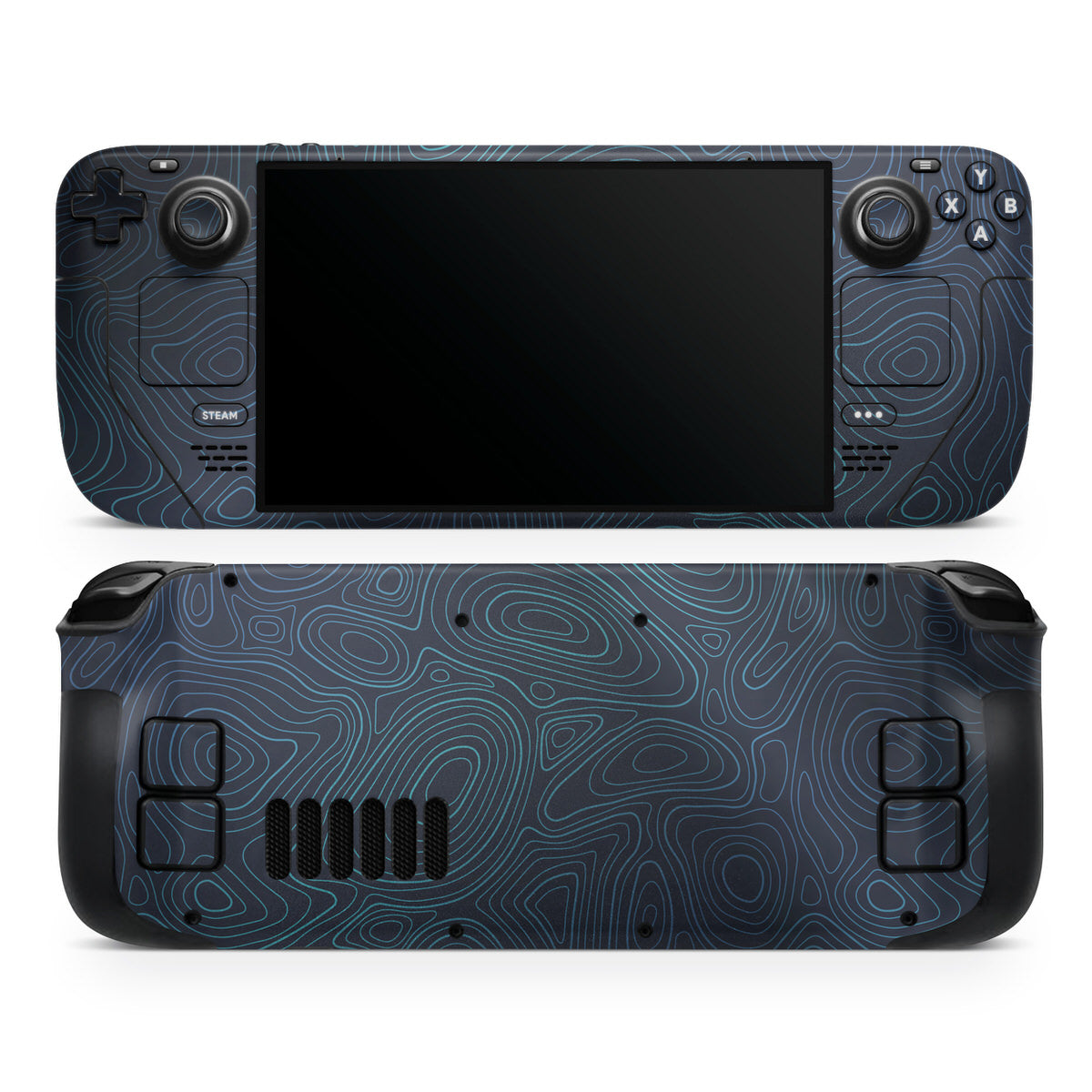 cobalt topographic steam deck oled skin