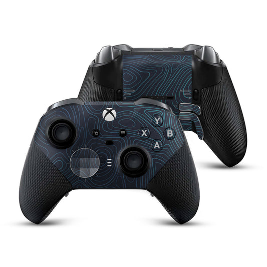 cobalt topographic xbox elite series 2 controller skin