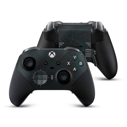 cobalt topographic xbox elite controller series 2 skin