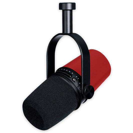 cozy red shure mv7 microphone skin