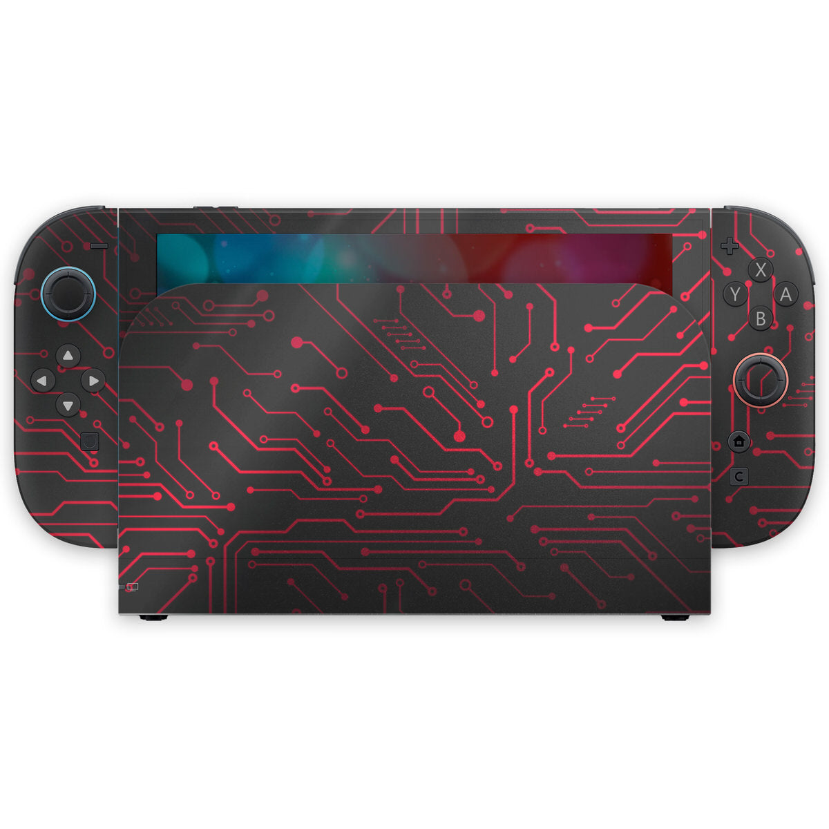 crimson cybernetic red circuit nintendo switch 2 skin