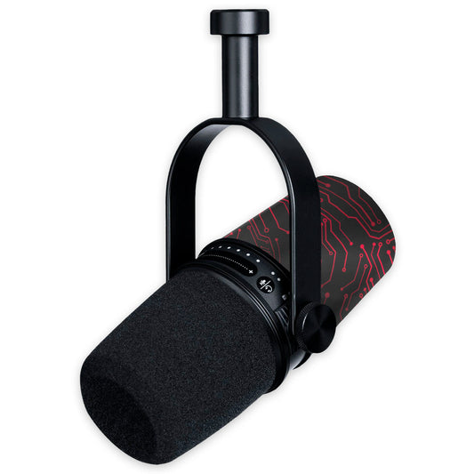 crimson cybernetic shure mv7 microphone skin