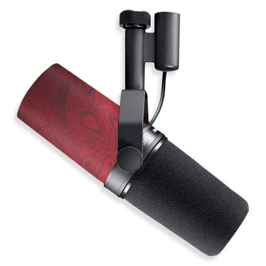 crimson damascus shure sm7b microphone skin