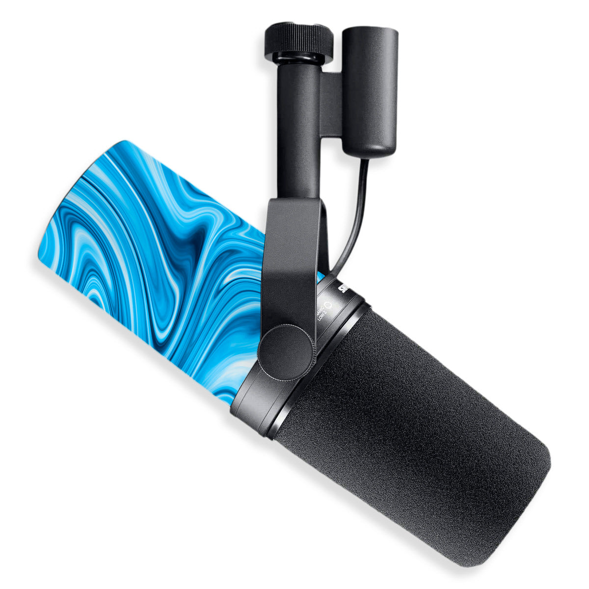 cyan liquid marble shure sm7b microphone skin