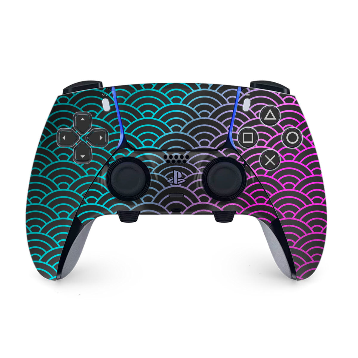 cyber seigaiha waves ps5 dualsense edge controller skin