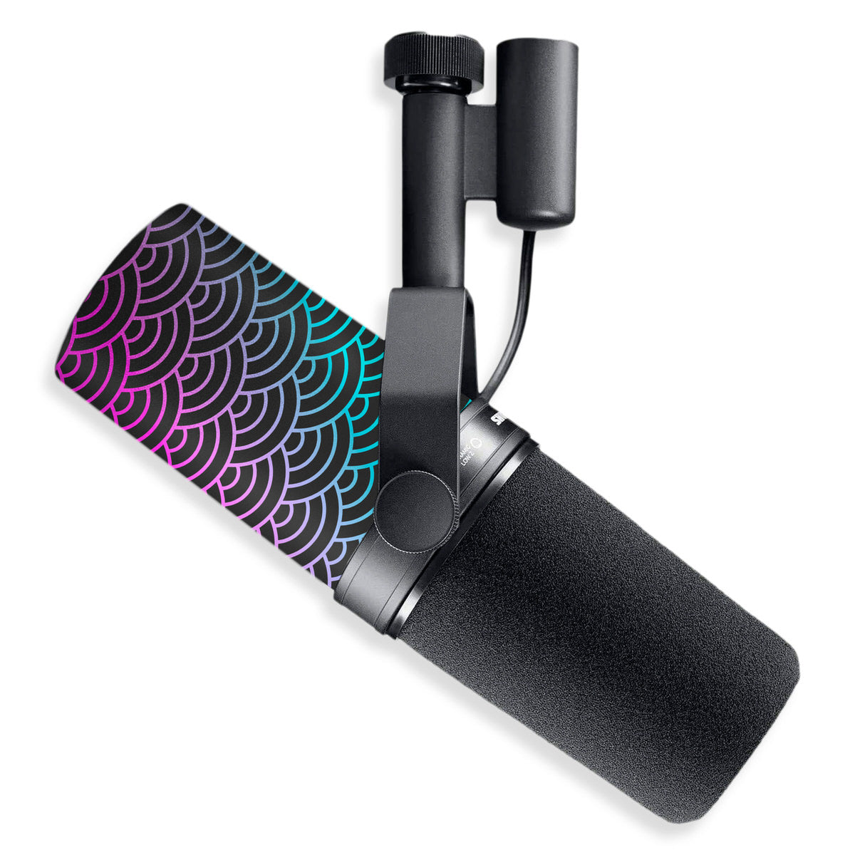 cyber seigaiha waves shure sm7b microphone skin
