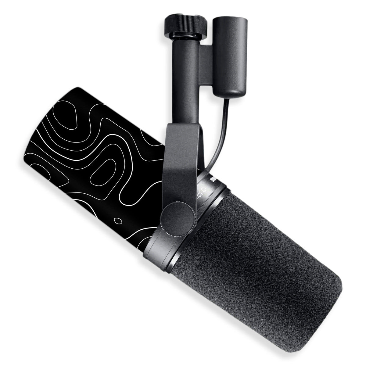 dark topographic shure sm7b microphone skin