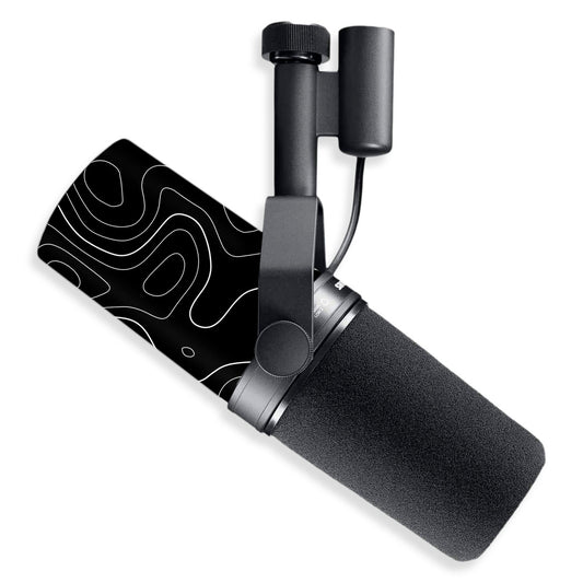 dark topographic shure sm7b microphone skin