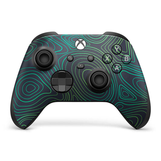 gamma green topographic xbox series x controller skin