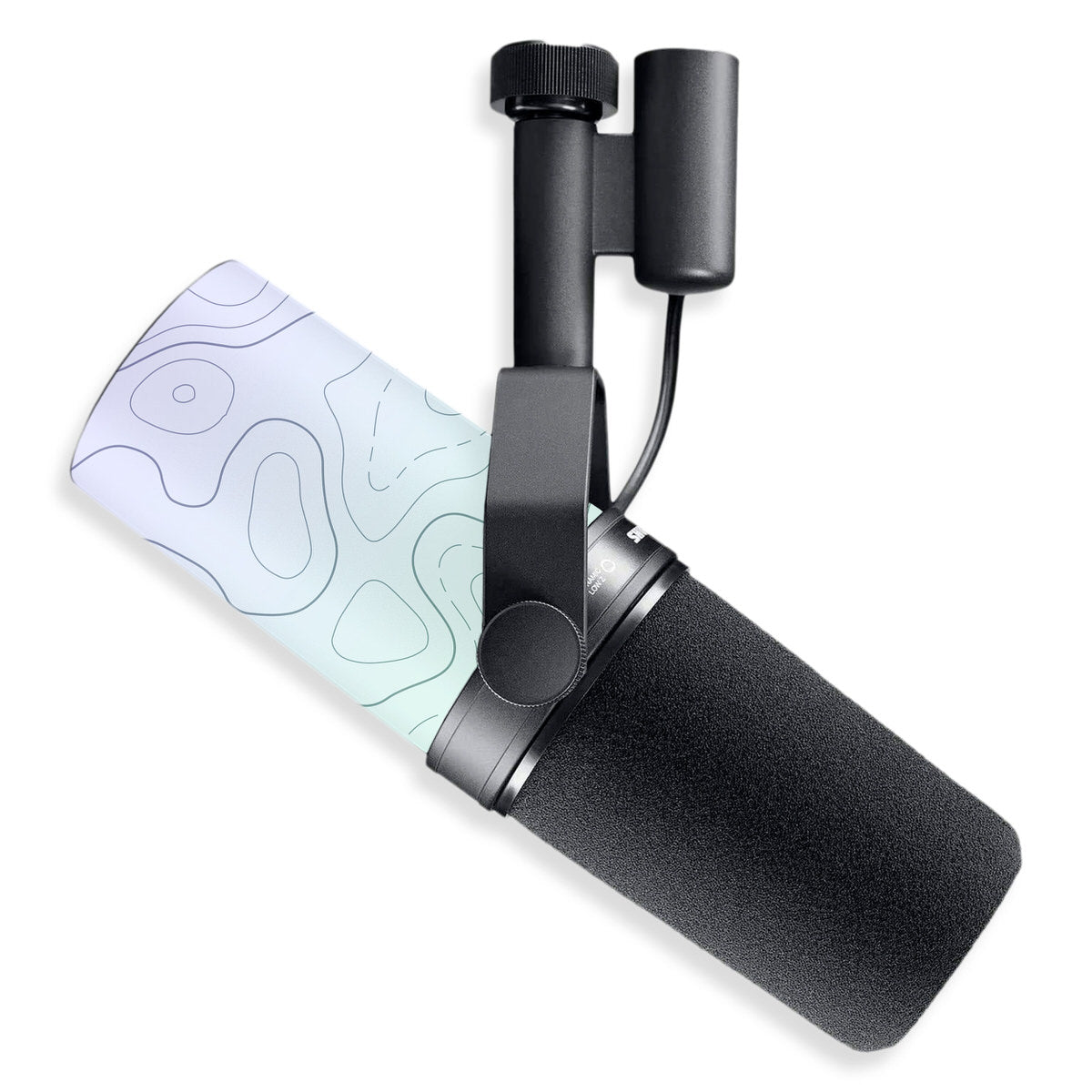 ghostly topographic shure sm7b microphone skin