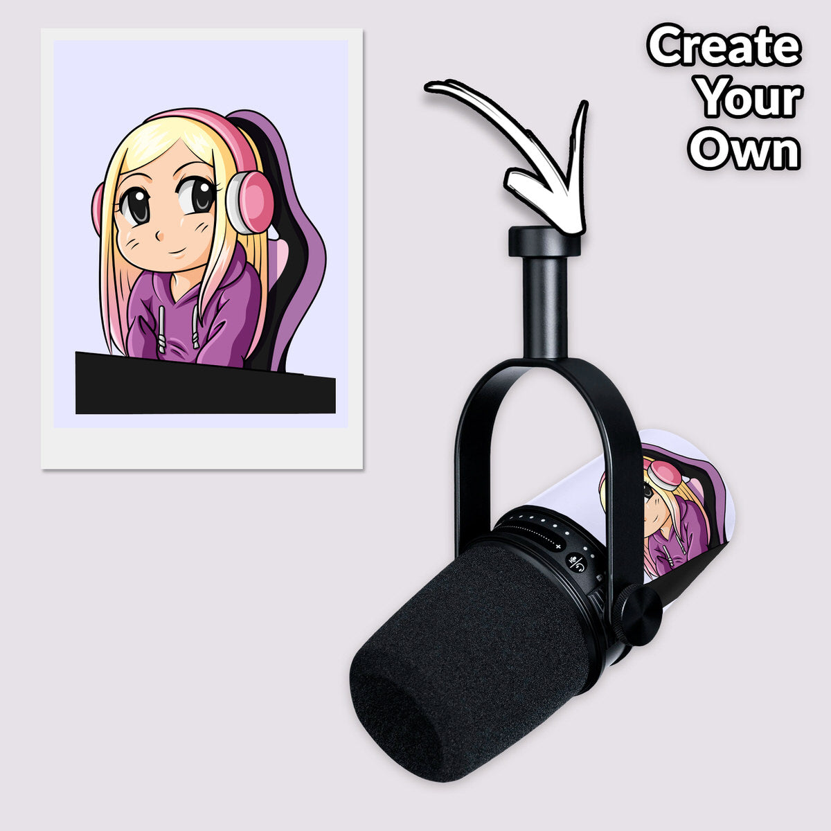 create your own custom shure mv7 microphone skin