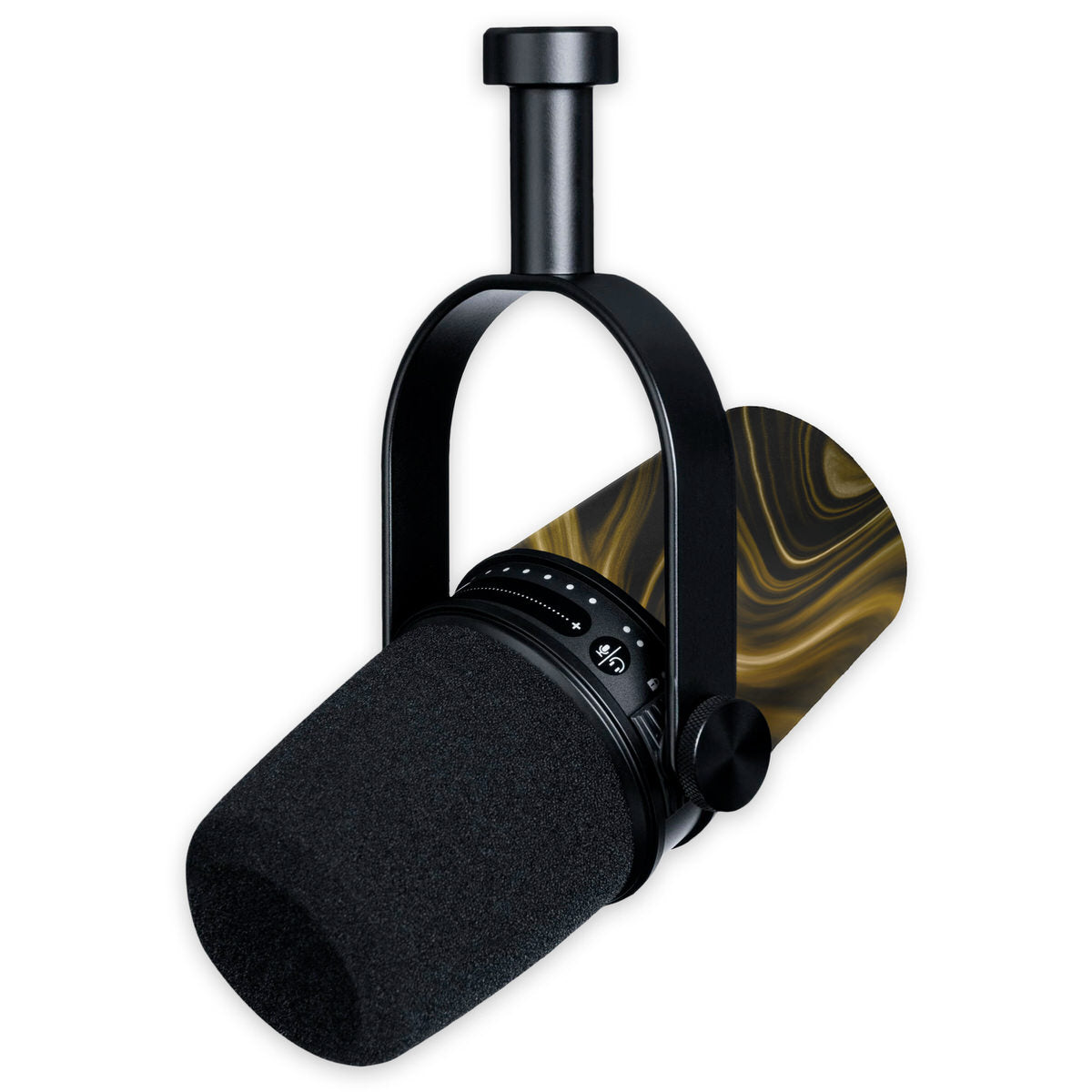 gold liquid marble shure mv7 microphone skin