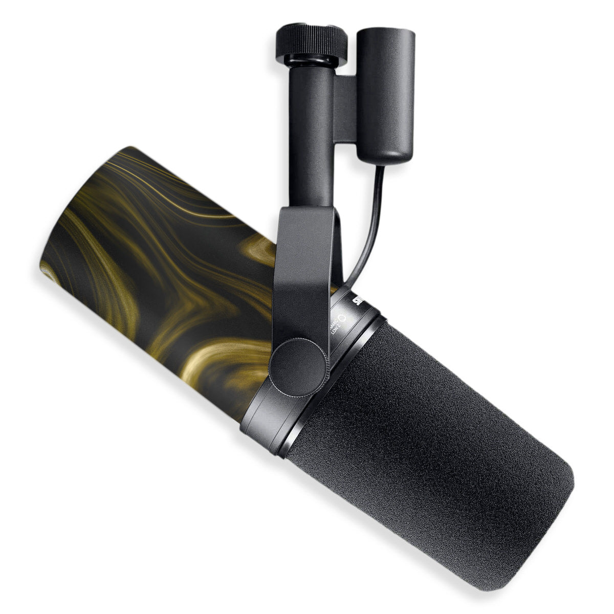 gold liquid marble shure sm7b microphone skin
