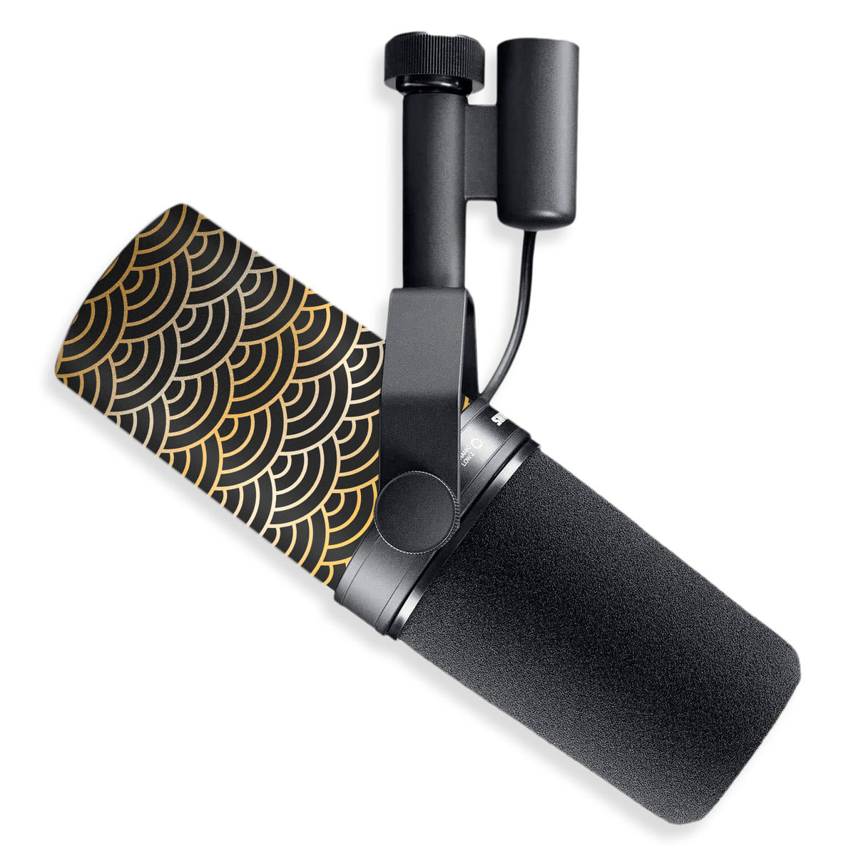 Gold Seigaiha Waves Shure SM7B Microphone Skin