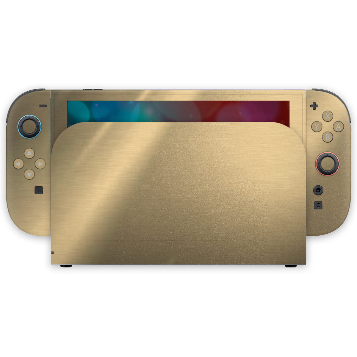 gold steel nintendo switch 2 skin