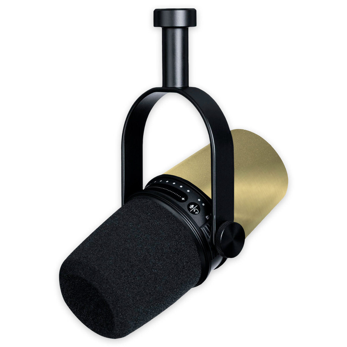 gold steel shure mv7 microphone skin