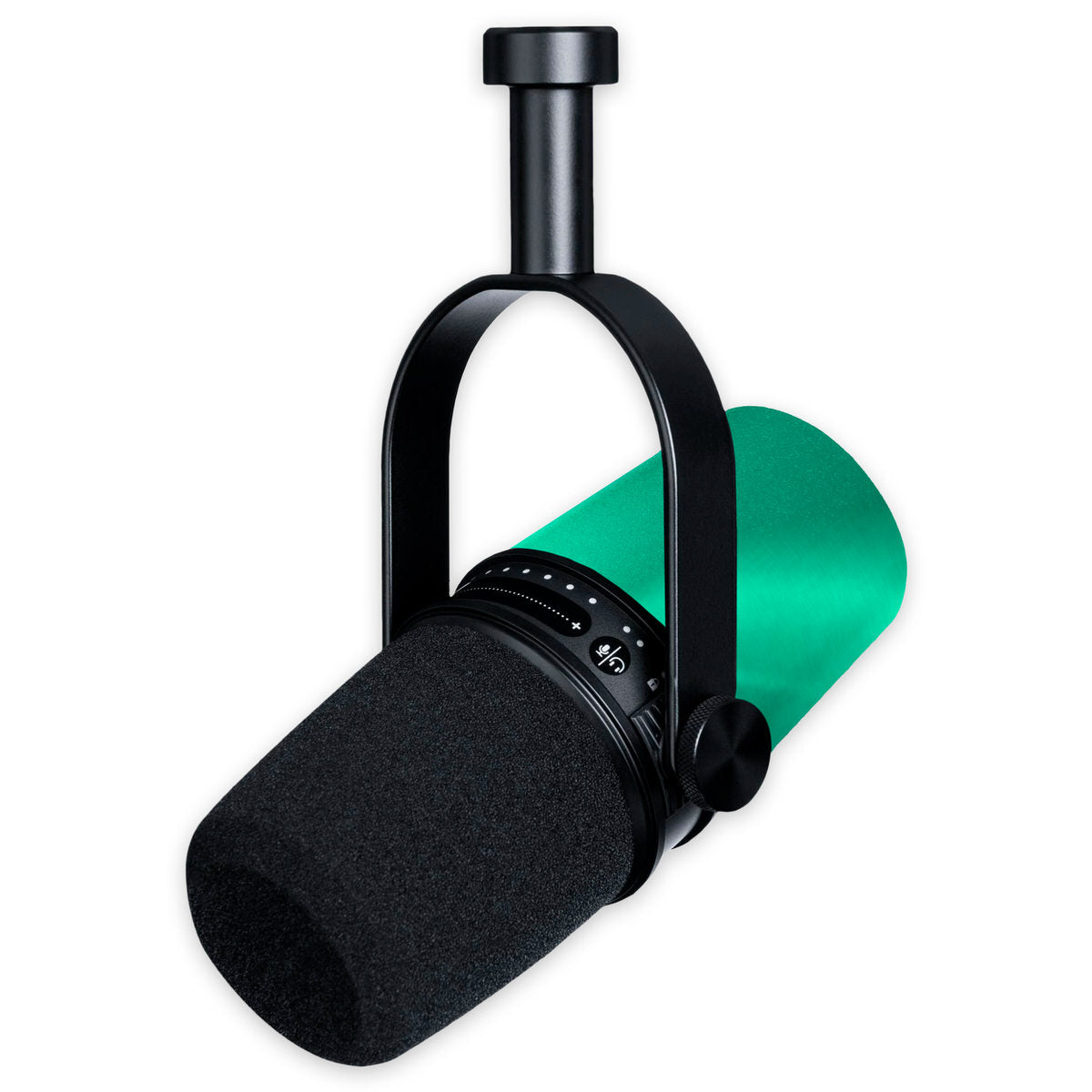 green steel shure mv7 podcast microphone skin