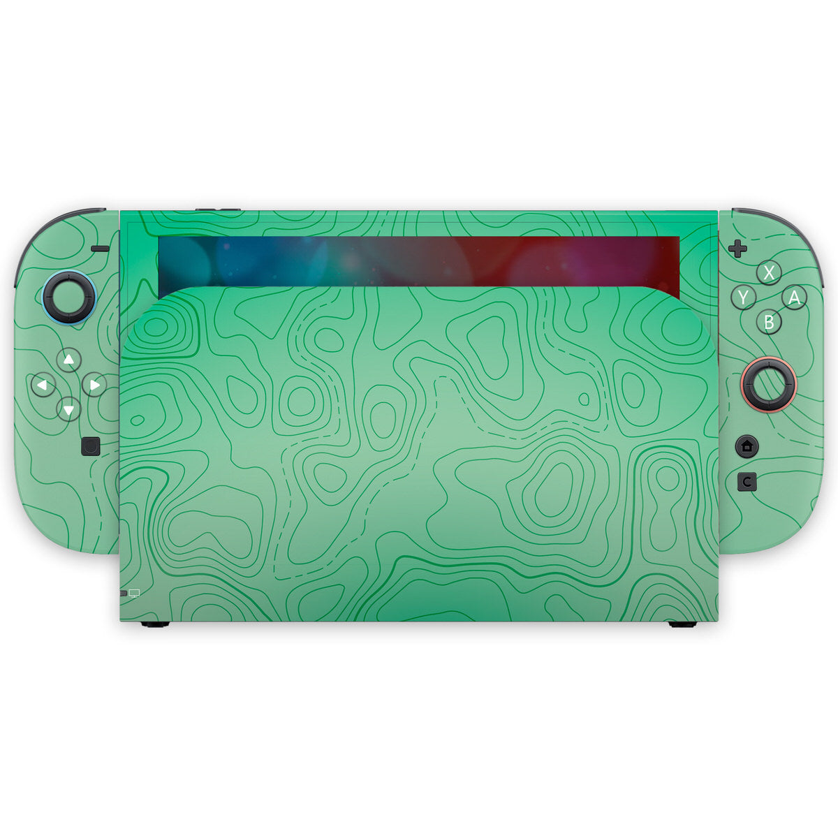 green topographic nintendo switch 2 skin