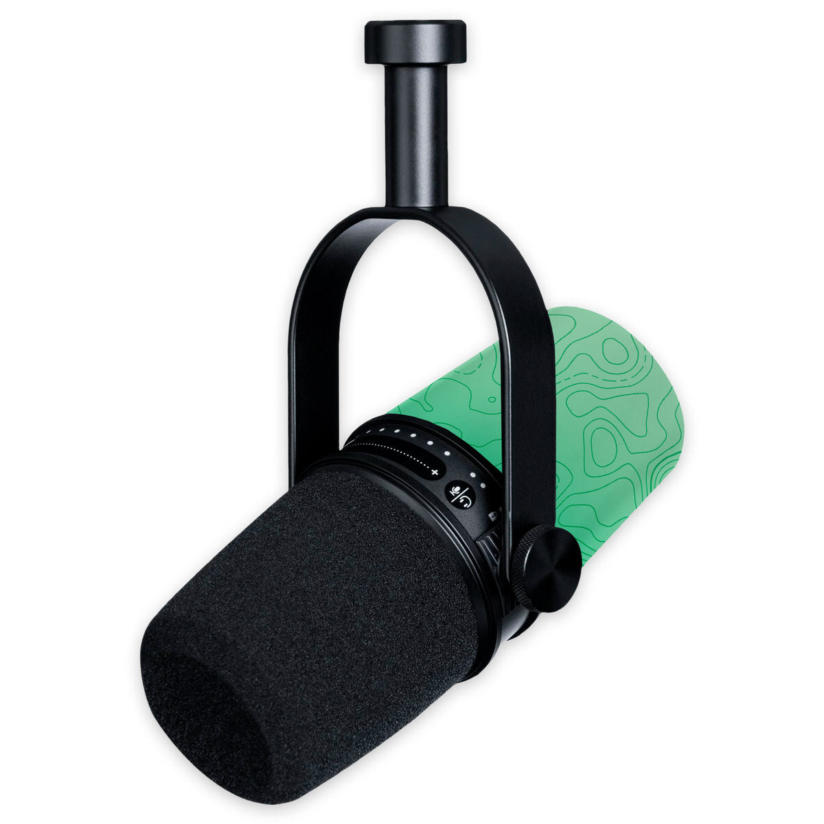 green topographic shure mv7 microphone skin