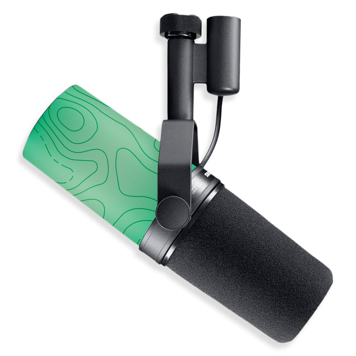 green topographic shure sm7b microphone skin