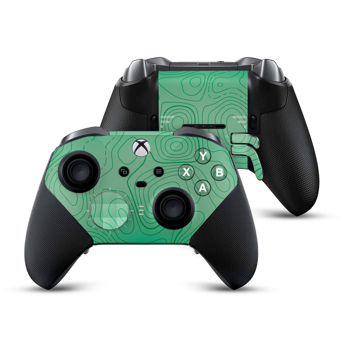 green topographic xbox elite controller series 2 skin