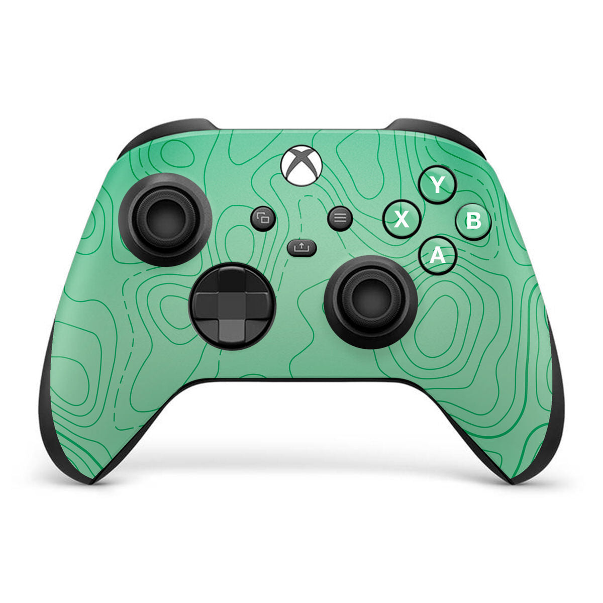 green topographic xbox series x controller skin