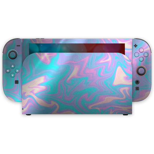 holo liquid marble nintendo switch 2 skin