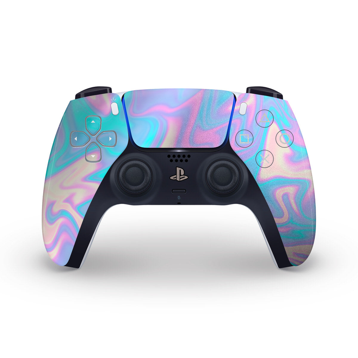 holo liquid marble ps5 controller skin