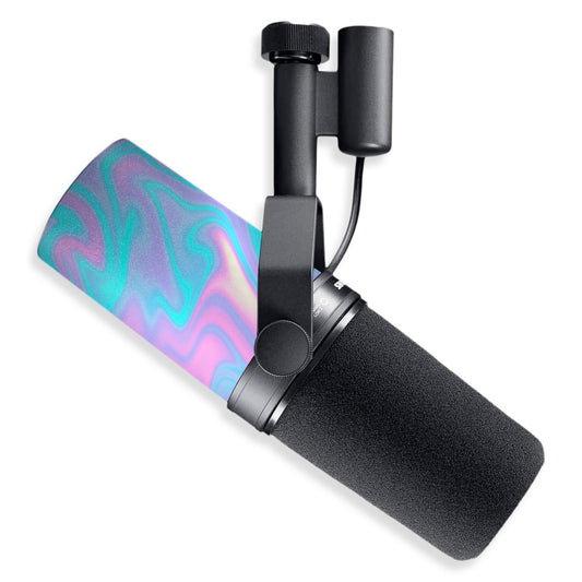 holo liquid marble shure sm7b microphone skin