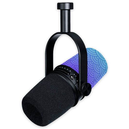 lavender seigaiha waves shure mv7 microphone skin