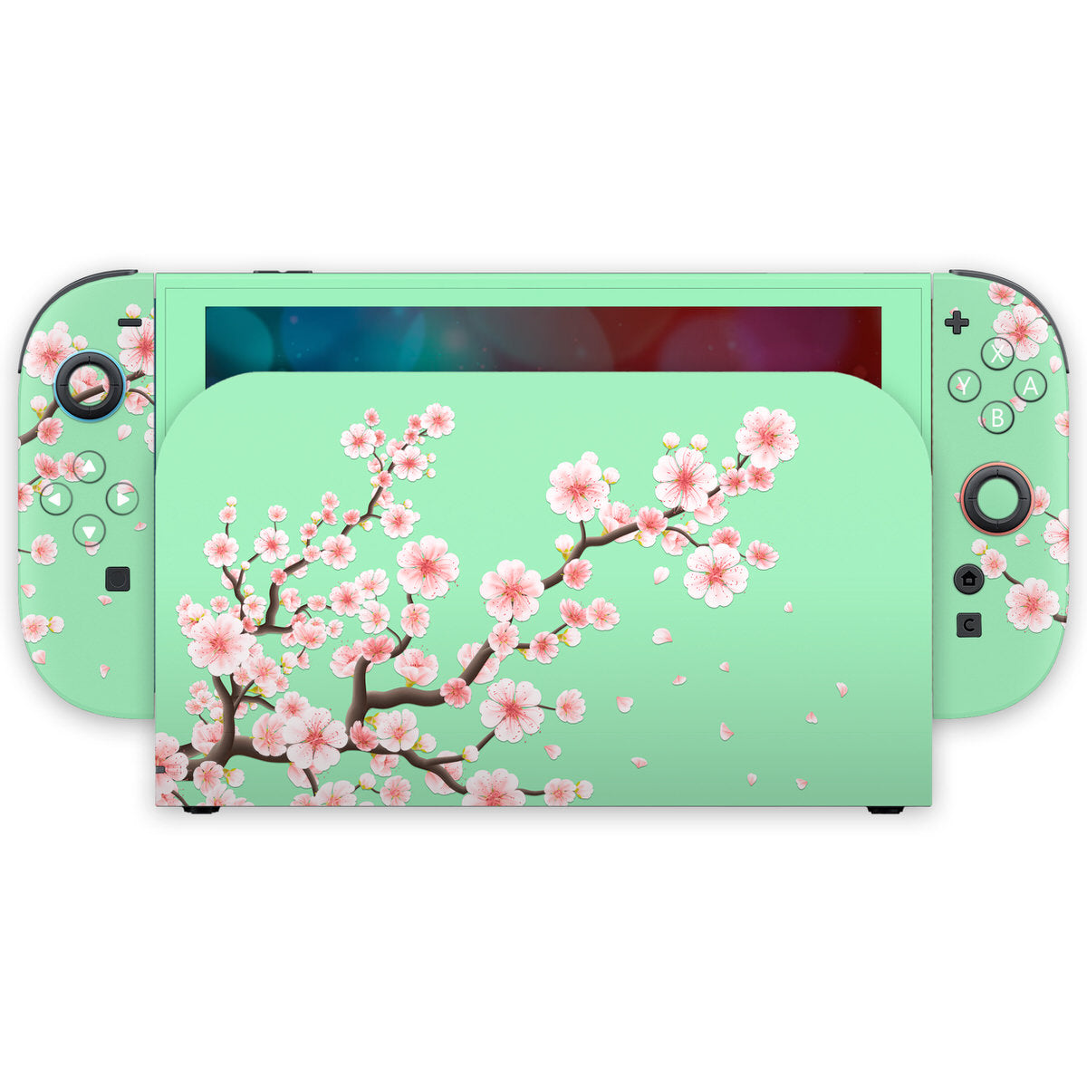 matcha cherry blossom nintendo switch 2 skin
