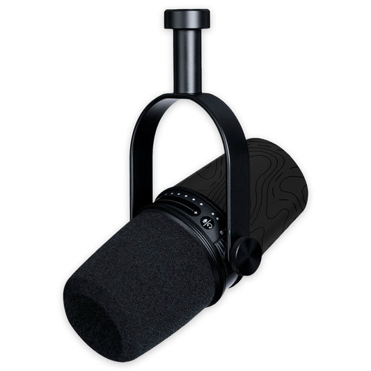 midnight topographic shure mv7 microphone skin