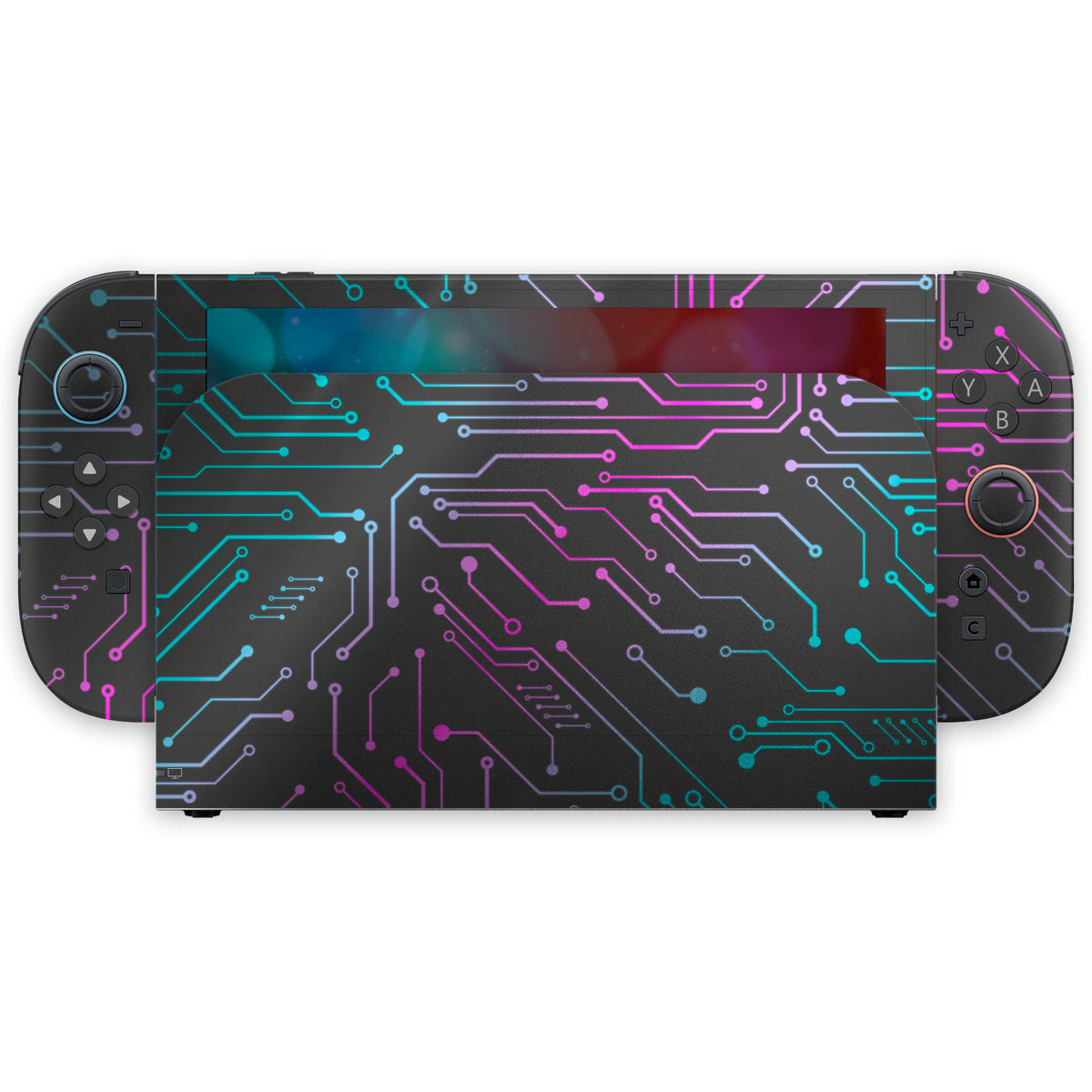 neon cybernetic nintendo switch 2 skin