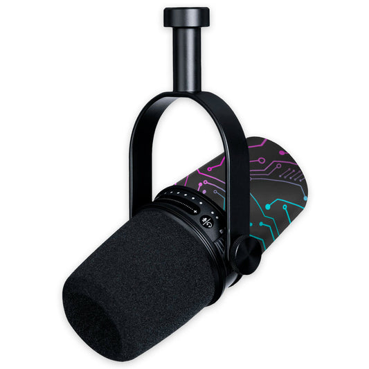 neon cybernetic shure mv7 microphone skin